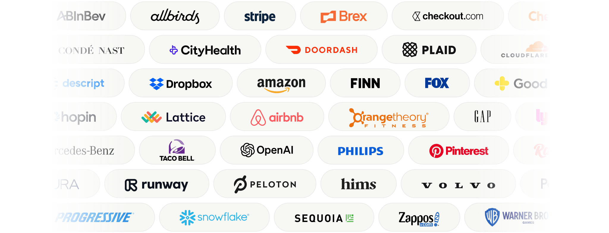 A grid of Retool customer logos