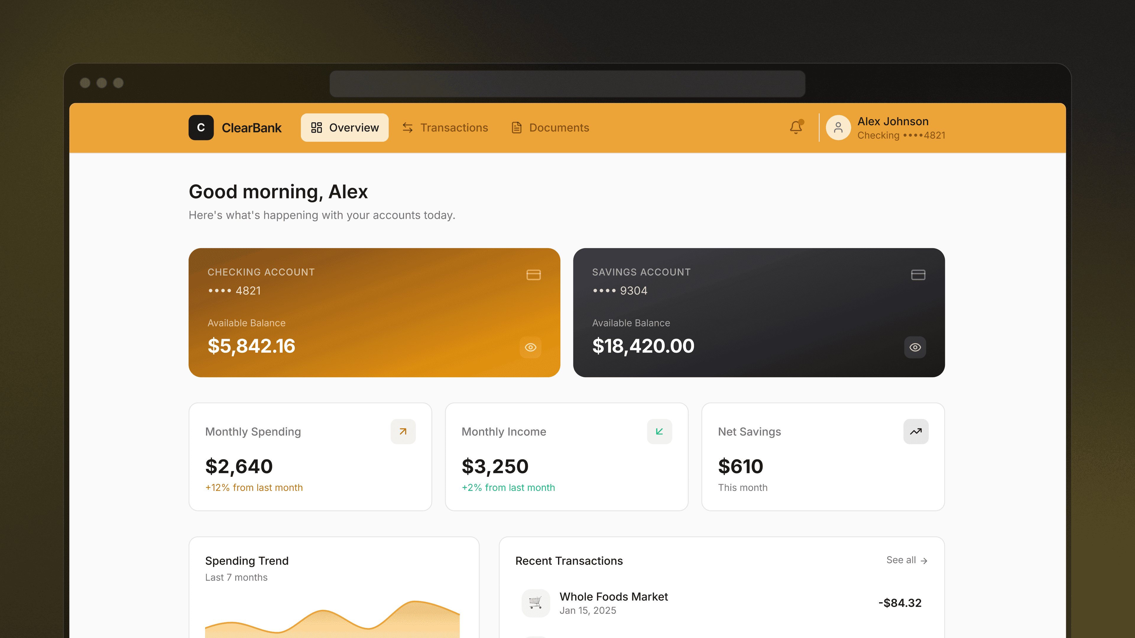 A Retool app showing a home screen of a customer portal