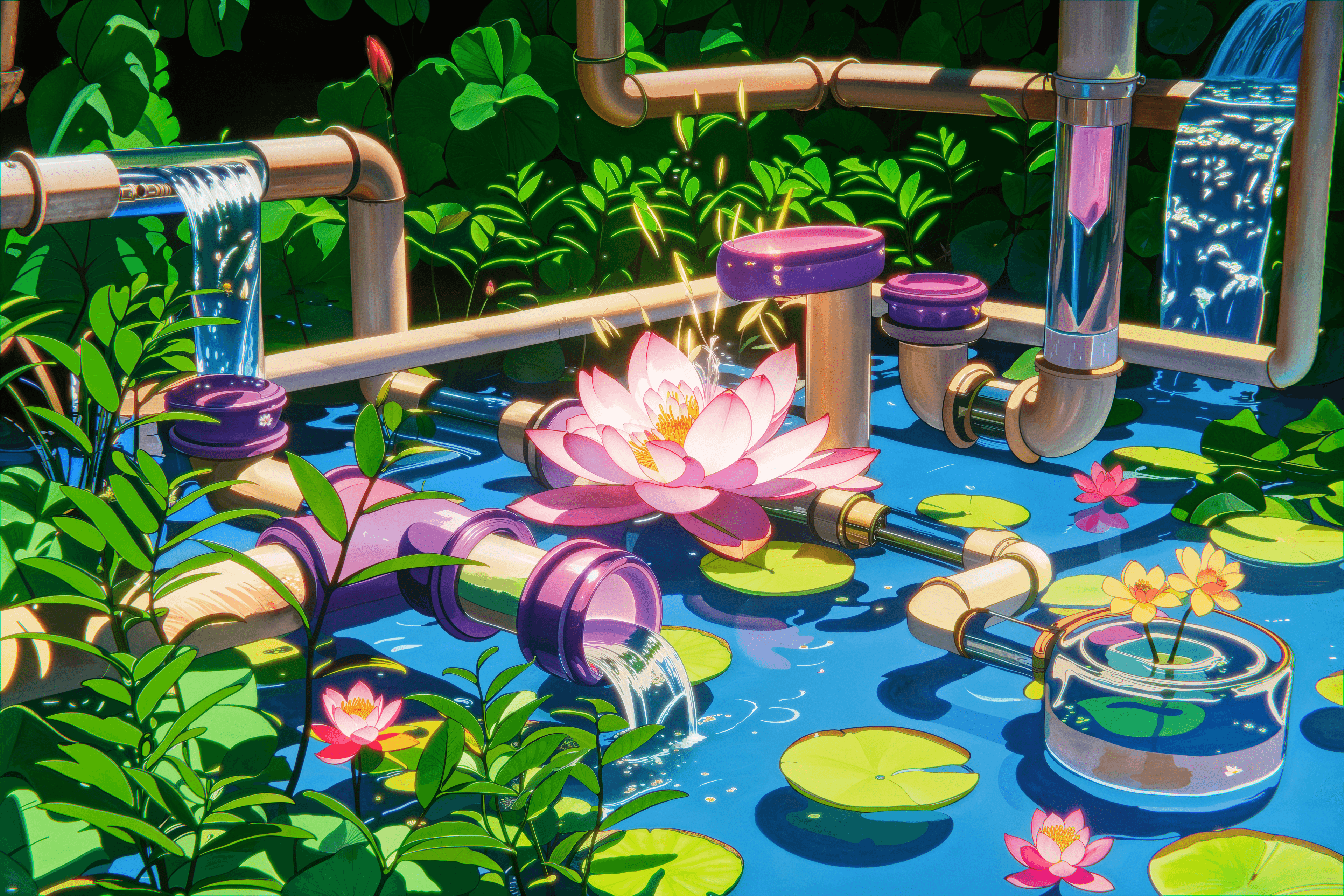 Illustration of Agents showing an abstract nature scene