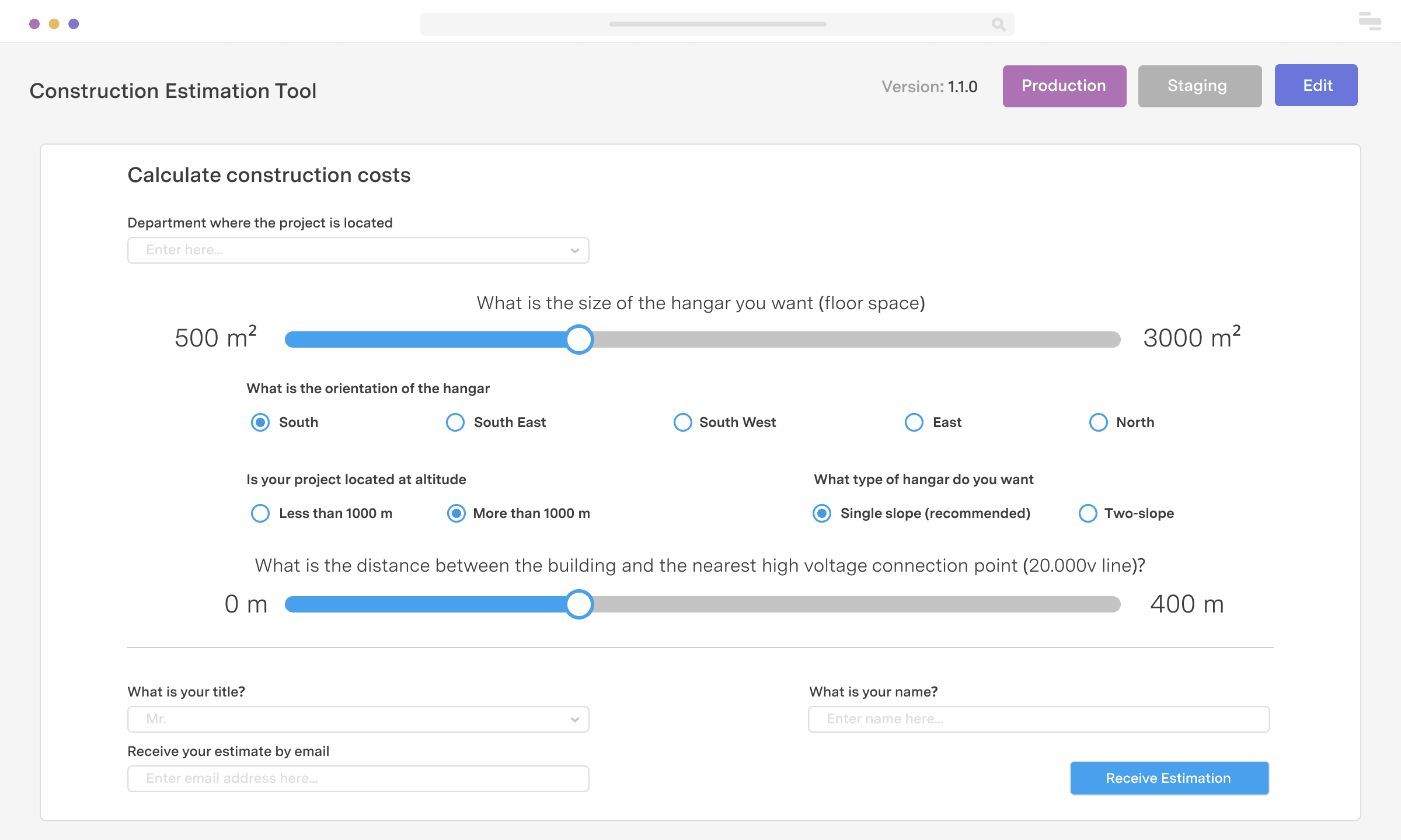 Quote estimation generator
