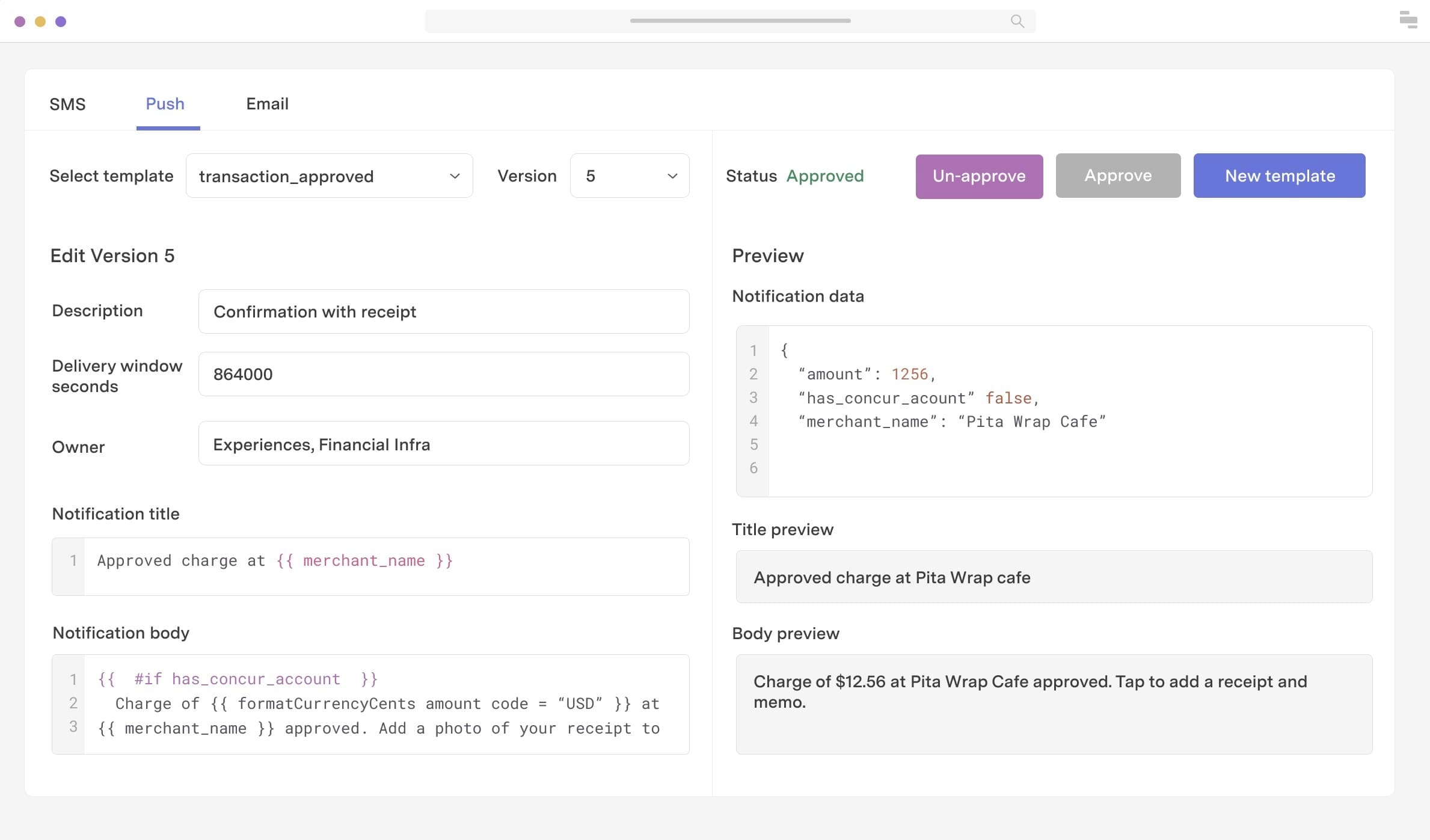 feature for Customer notification system