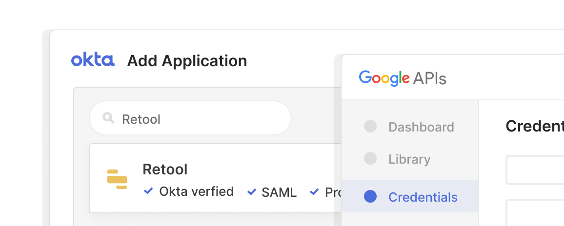 Illustration of using Okta SAML SSO with Retool.