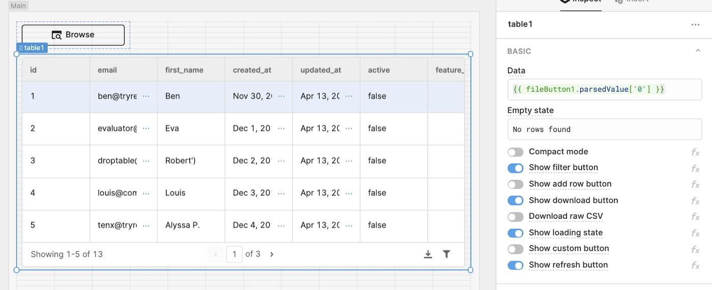 Changing the data input to reference the fileButton1 parse value 