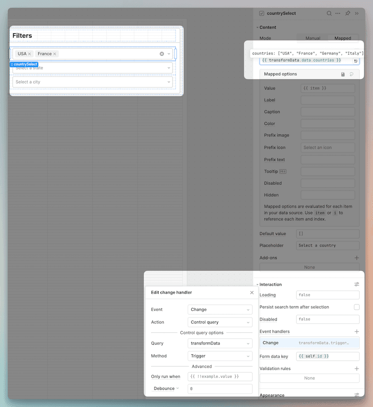 Applying the same logic to city and state filters.