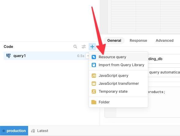 Creating a new resource query for our Google Sheet data