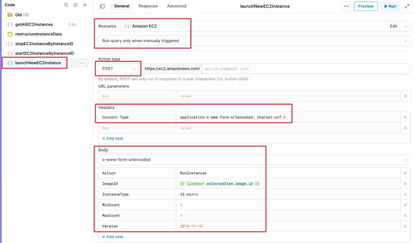 Setting up the stopEC2InstanceByInstanceID Resource Query