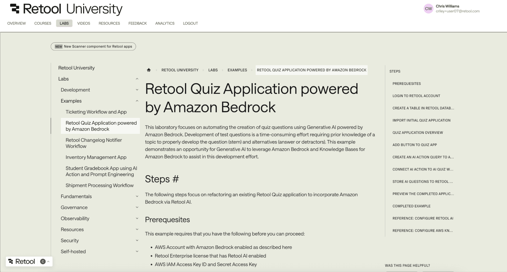 Retool U Labs include a step-by-step guide to creating apps.