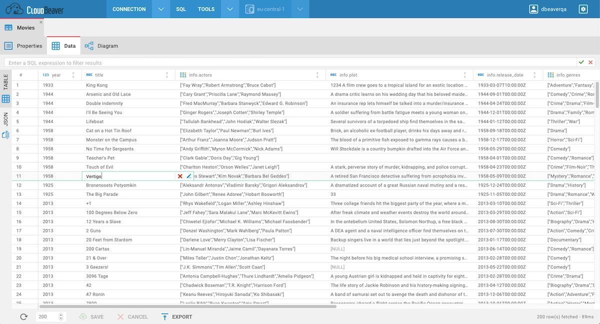 CloudBeaver database