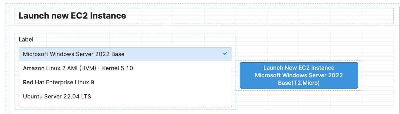 Add a Listbox Component to allow choosing of instance type