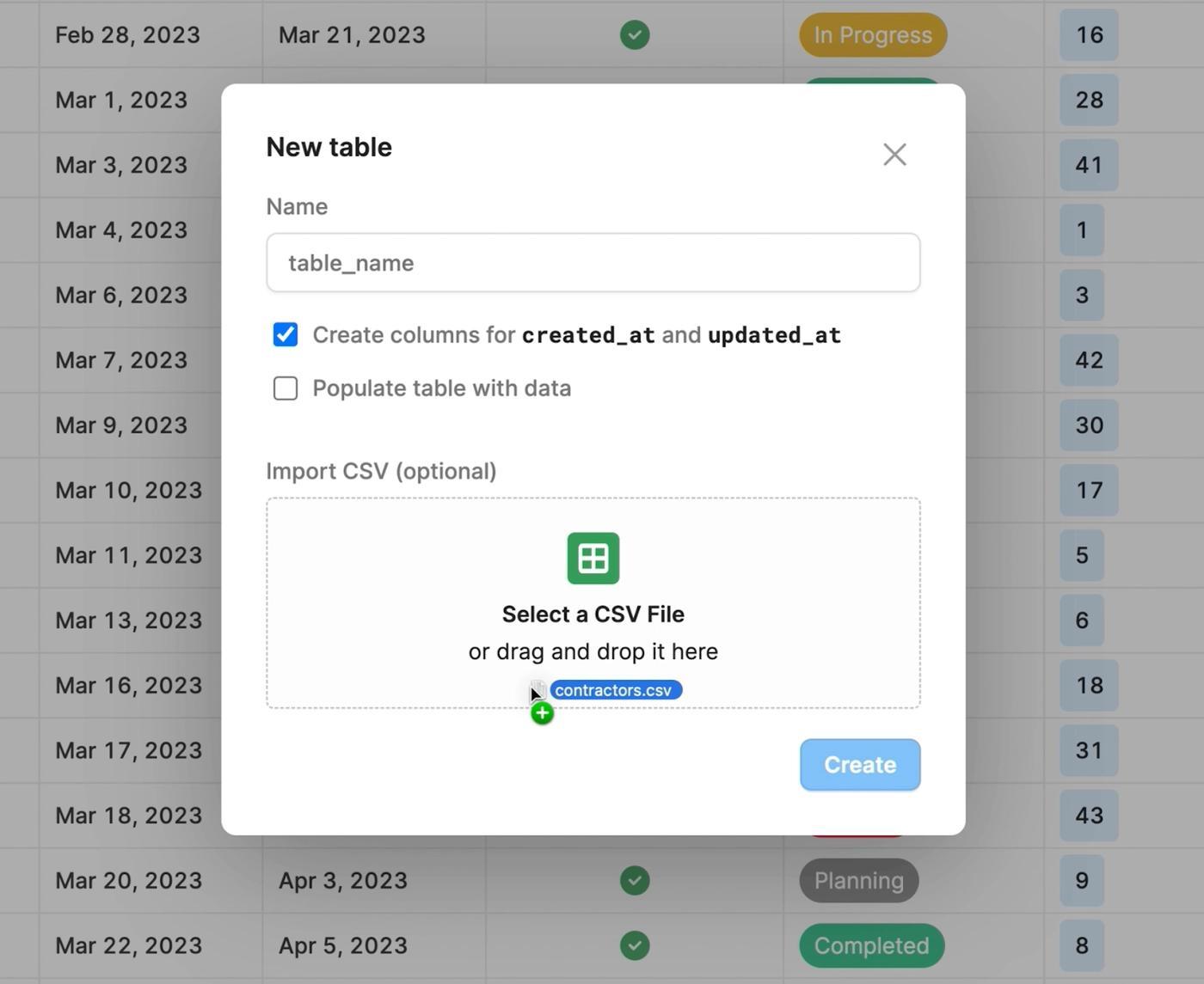 Uploading a CSV into Retool Database