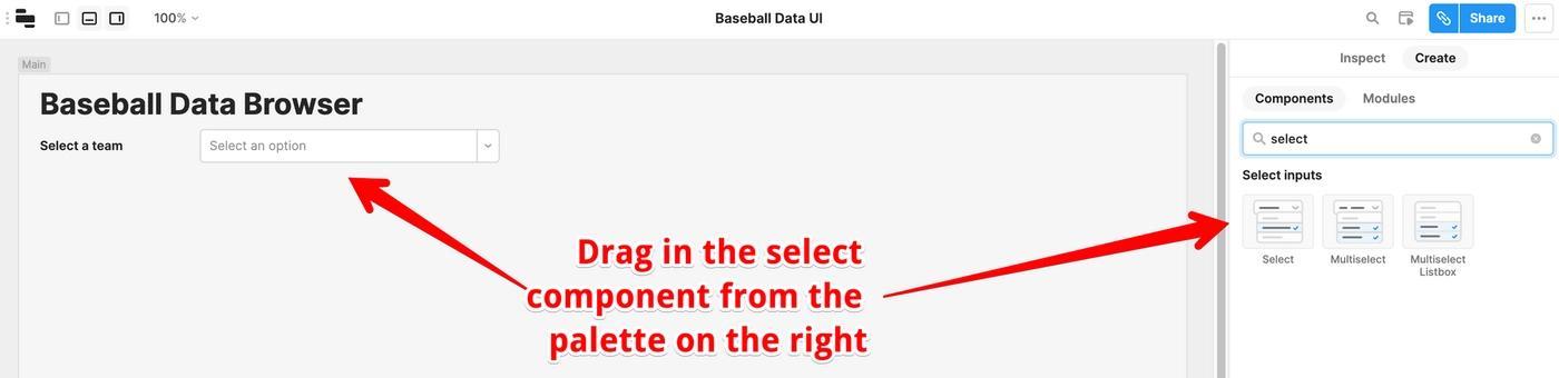 Drag and drop the two components as shown above