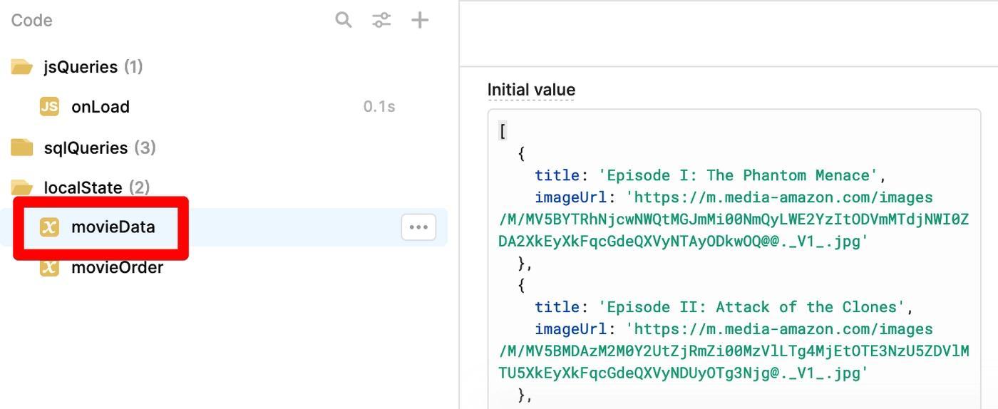 The static data for the Star Wars movies lives in this state variable.