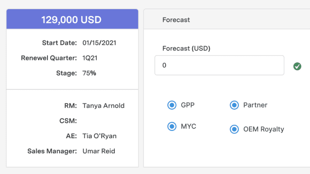 feature for Renewals control center