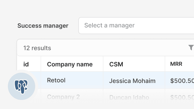 feature for GUI for building apps on PostgreSQL