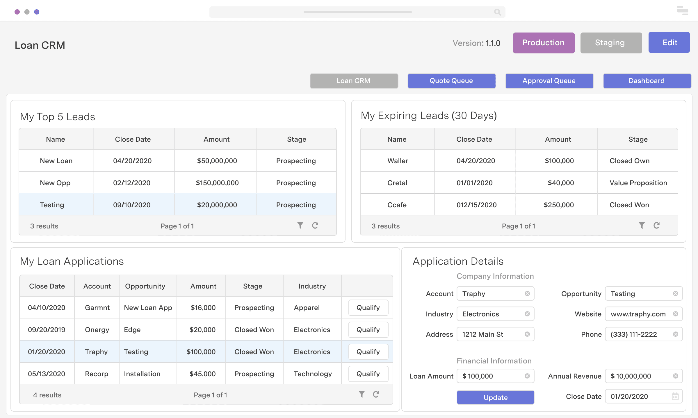 CRM for loan processing